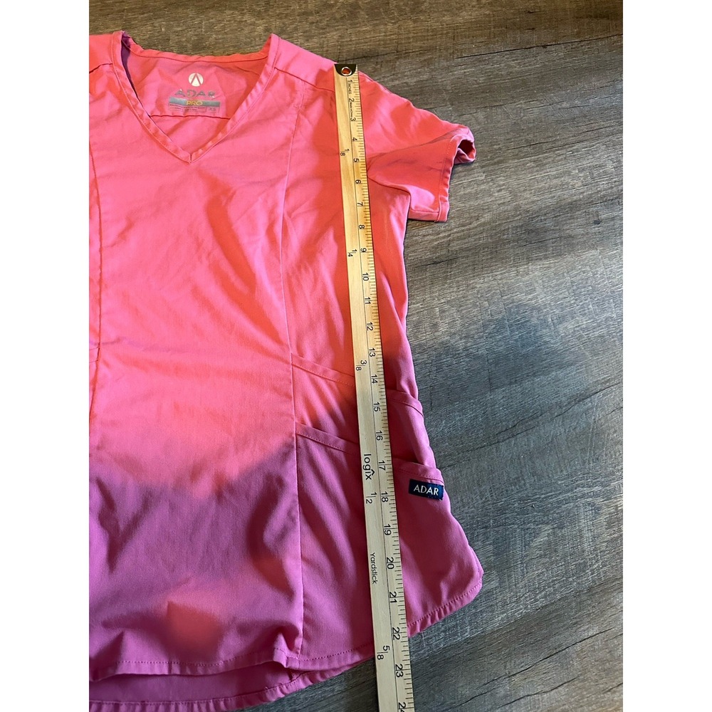 Adar Pro Mauve Pink Fitted V Neck Scrub Top XS Extra‎ Small - Picture 6 of 6